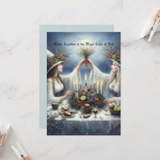 Invitation Enchanted Yule Celebration Flat Holiday Card