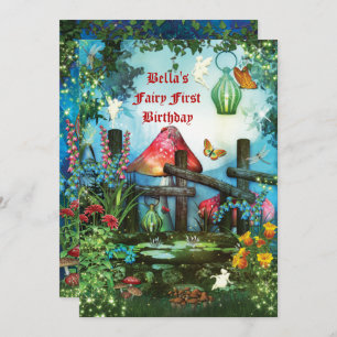 Invitation enchantée de partie de forêt de féerie