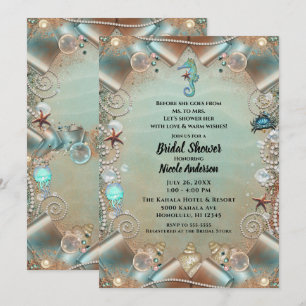 Invitation Enchantées sous les perles de ruban de douche de m