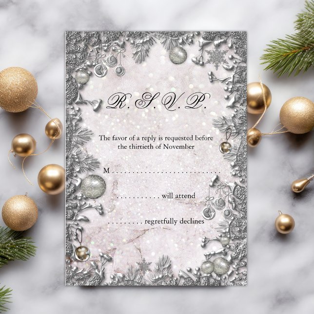 Invitation Enchantement d'hiver Mariage de Noël RSVP (Créateur téléchargé)