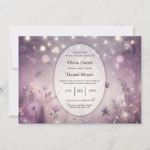 Invitation Enchantement Étoilé en Fleur Mariage