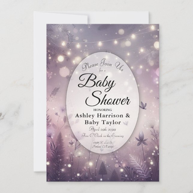 Invitation Enchantement Starlit dans le Baby shower Bloom (Devant)
