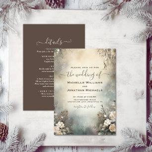 Invitation Enchanter Jardin d'hiver Floral tout en un Mariage