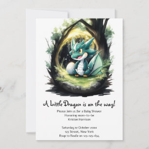 Invitation Enchanter le Baby shower Dragon