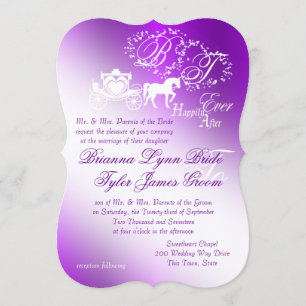 Invitation Enchanter le Mariage de conte violet