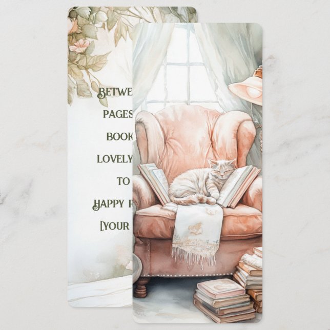 Invitation Enchanter le Signet de basculement de l'aquarelle (Devant / Derrière)