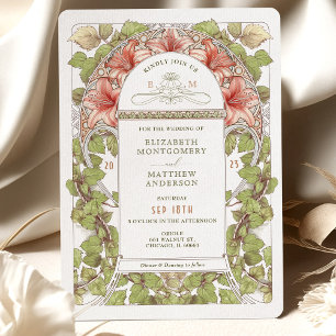 Invitation Enchanteur Amaryllis Art nouveau Mariage