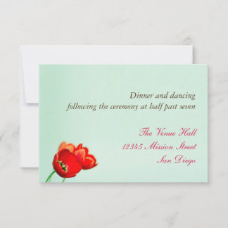 Invitation Enclos de mariage floral rouge tulipe de printemps