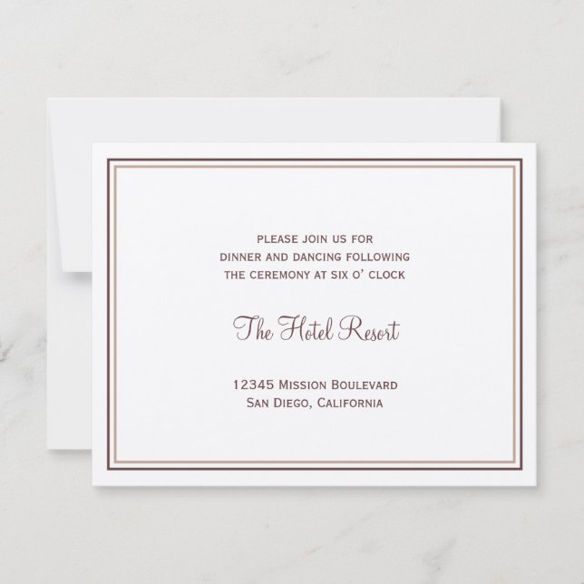 Invitation Enclos de réception de mariage coquille de mer mar (Devant)