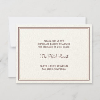 Invitation Enclos de réception de mariage coquille de mer mar