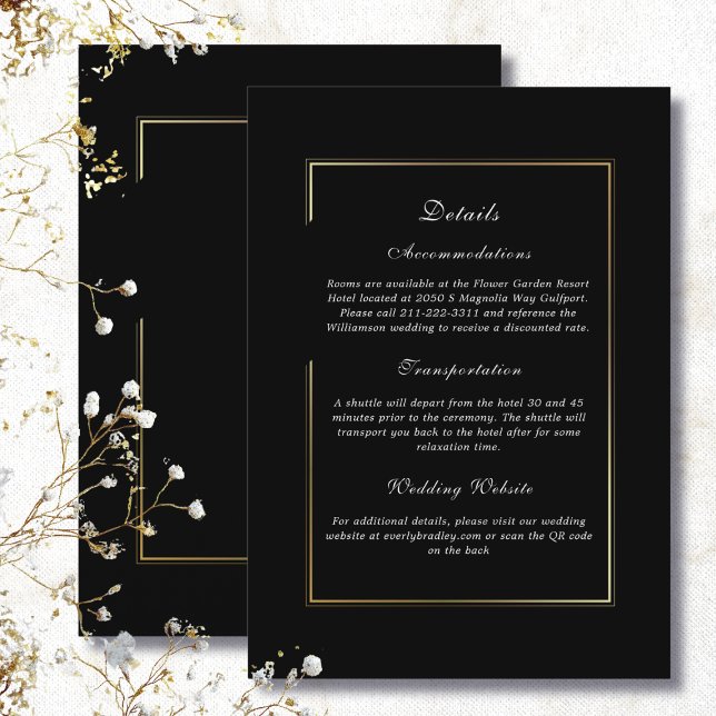 Invitation Enclosure avec fond noir et cadre doré (Créateur téléchargé)