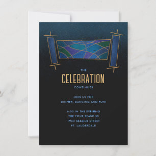 Invitation Enclosure de fête de rouleau de Torah en mosaïque