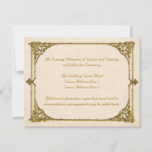 Invitation Enclosure de réception de mariage Vintage / Antiqu