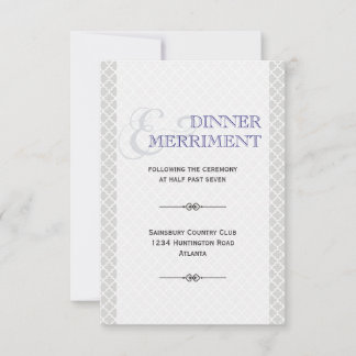 Invitation Enclosure de réception en bleu gris ampersand maro