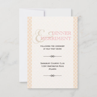 Invitation Enclosure de réception en rose poudré avec esperlu