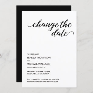 Invitation Encore élégant : report Mariage personnalisé