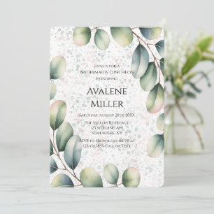 Invitation Encre Alcoolique Eucalyptus Blush pour Luncheon de
