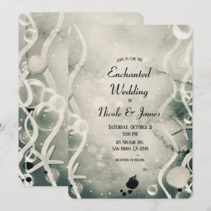 Invitation Encre aquarelle éclaboussure perle grise mariage m