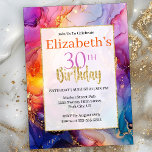Invitation Encre d'alcool brillant coloré 30e anniversaire<br><div class="desc">Invitation Colorée À L'Encre D'Alcool Étincelante 30e Anniversaire Pour Les Femmes. Cliquez Sur Personnaliser Pour Modifier L'Exemple De Texte En Votre Nom. Cliquez Sur Personnaliser/Modifier Avec L'Outil De Conception Pour Modifier Le Type De Police, La Couleur De Police, La Taille De Police Ou Pour Ajouter/Supprimer/Modifier Le Texte Ou Les Éléments...</div>