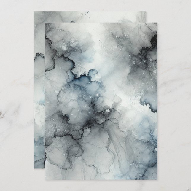 Invitation Encre D'Alcool D'Halloween Grêle Imprimable (Devant / Derrière)