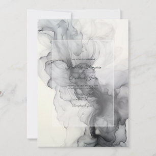 Invitation Encre noire et blanche pour mariage