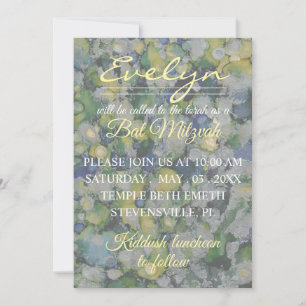Invitation Encres colorées bat mitzvah