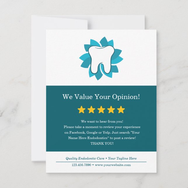 Invitation Endodontie modifiable Demandez des avis! (Dos)