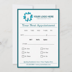 Invitation Endodontie modifiable Prochain rendez-vous