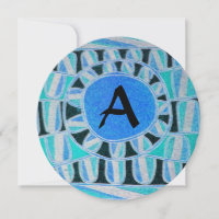 Énergie solaire MONOGRAMME Aqua Blue Abstrait