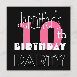 Invitation Enfant 10e anniversaire Personnalisé Nom moderne r