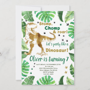 Invitation Enfant Anniversaire Dinosaur Invitation, T-Rex Ann