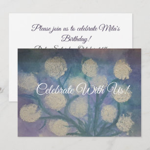 Invitation Enfant Art Floral Pissenlits Joyeux Anniversaire P