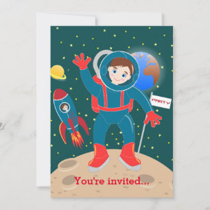 Invitation Enfant astronaute à la fête d'anniversaire de la l