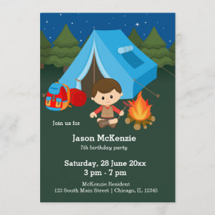 Invitation Enfant d'anniversaire de camping
