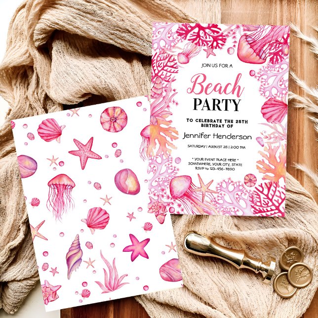 Invitation Enfant de l'aquarelle de la vie océanique (Créateur téléchargé)