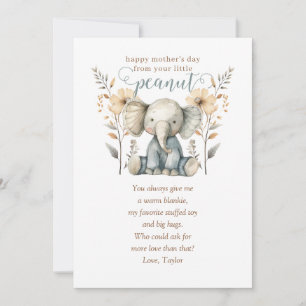 Invitation Enfant de petite arachide Eléphant Première fête d