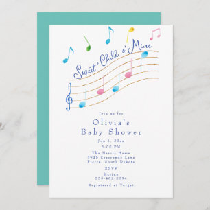 Invitation Enfant doux de mon Baby shower musical