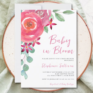 Invitation Enfant en fleur Baby shower de fille florale