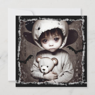 Invitation Enfant ethnique effrayant aux grands yeux pour Hal