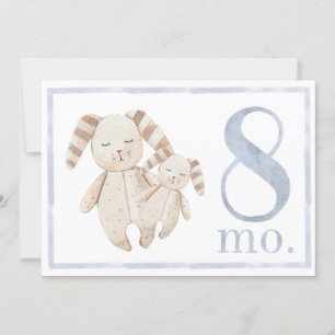 Invitation Enfant Garçon Aquarelle Jalon Huit Mois Vieux Cart