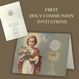 Invitation Enfant Jésus Eucharistie Première communion sainte