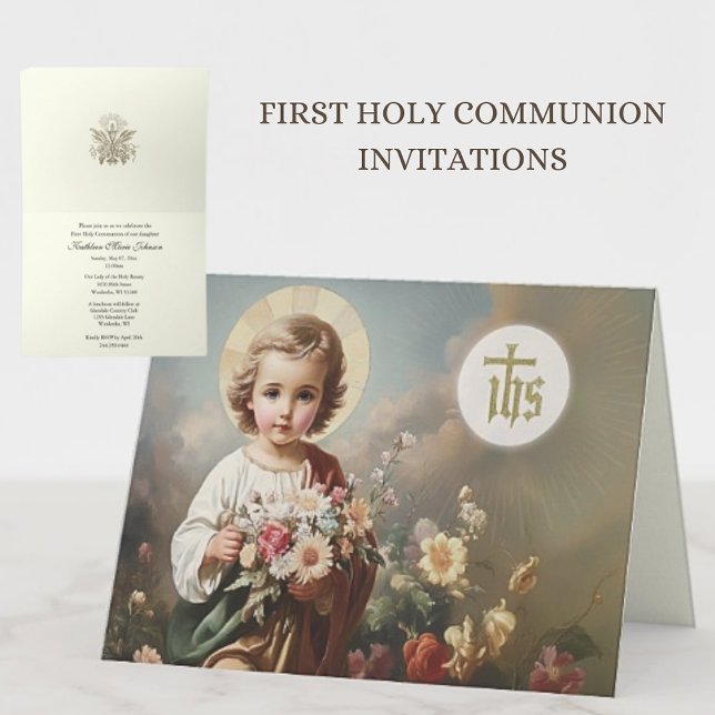 Invitation Enfant Jésus Eucharistie Première communion sainte (Créateur téléchargé)