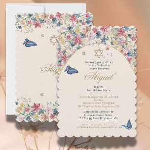 Invitation Enfant juif qui nomme Fleur Florale fille