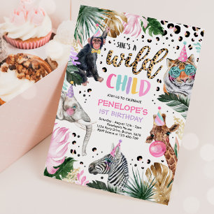 Invitation Enfant sauvage Empreinte de léopard Safari Animaux