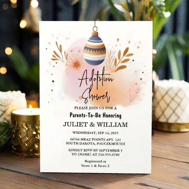 Invitation Enfant Vieux Fils Boho Amusant Jour d'Adoption Bab (Créateur téléchargé)