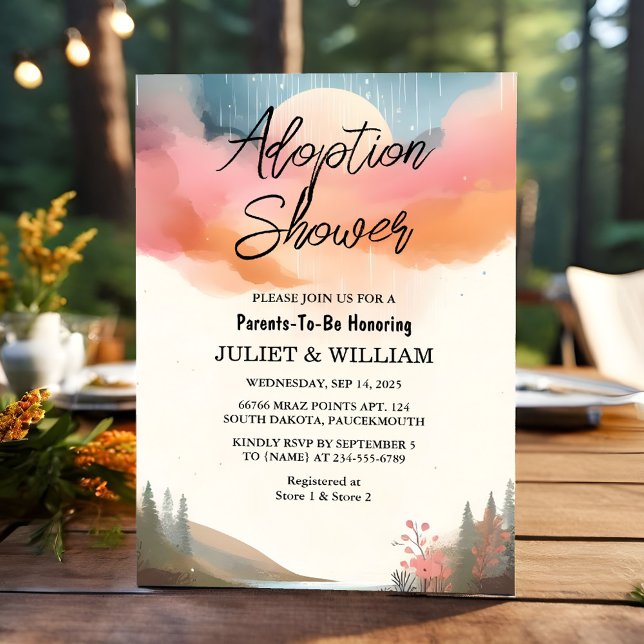Invitation Enfant Vieux Fils Boho Amusants Jour d'Adoption Ba (Créateur téléchargé)