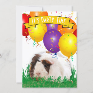 Invitation Enfants 3e anniversaire fête Guinée & cochons Ball