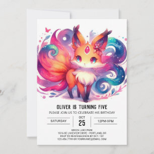 Invitation Enfants Amusants Fox Anniversaire