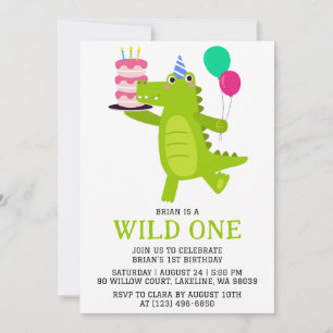 Invitation enfants animal jungle sauvage un premier anniversa