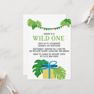 Invitation enfants animal jungle sauvage un premier anniversa